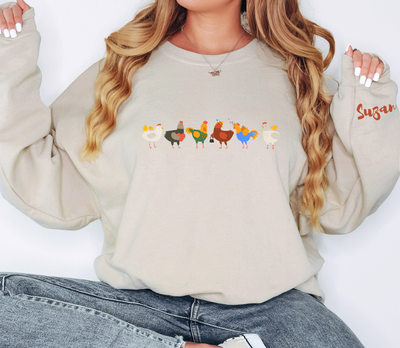 Personalized Chicken Sweatshirt, Chicken Lover Gift, Custom Name Sweatshirt, Country Woman Shirt, Crazy Chicken Lady, Farm Mom Shirt