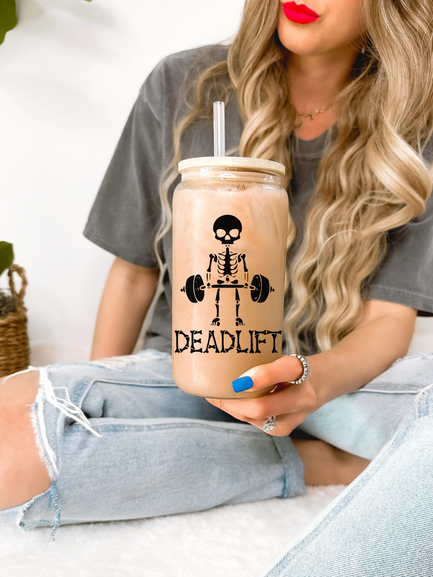 Glass Tumbler/travel Tumbler/reusable Mug/ Glass Tumbler/spooky