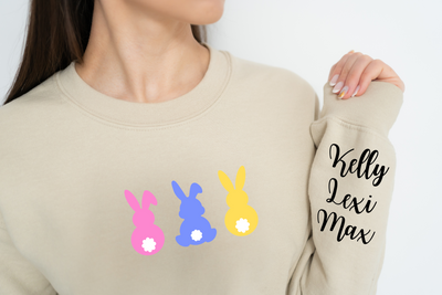Personalized Easter Bunnies Sweatshirt, Custom Kids Names Bunny Shirt for Grandma, Grandpa Sweatshirt, Cute Rabbit Shirt, Easter Sweater
