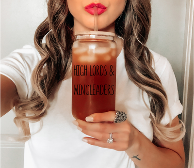 High Lords and Wingleaders Glass Mug Tumbler Fourth Wing, Fantasy Reader, Gift For Book Lovers, Bookish Coffee Mug, Booktok Gift for Her