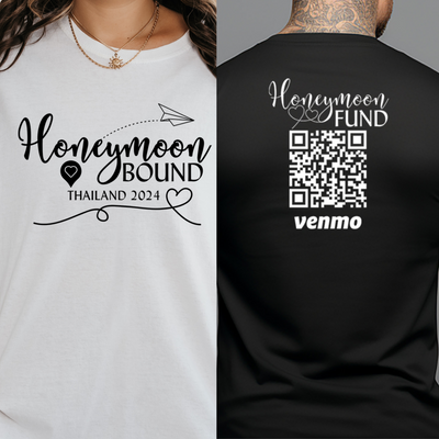 Personalized Wedding Honeymoon Fund Venmo Shirt, Honeymoon Bound Couple Shirt, Custom Gift for Couples, Mr and Mrs Shirts, Gift for Newlywed