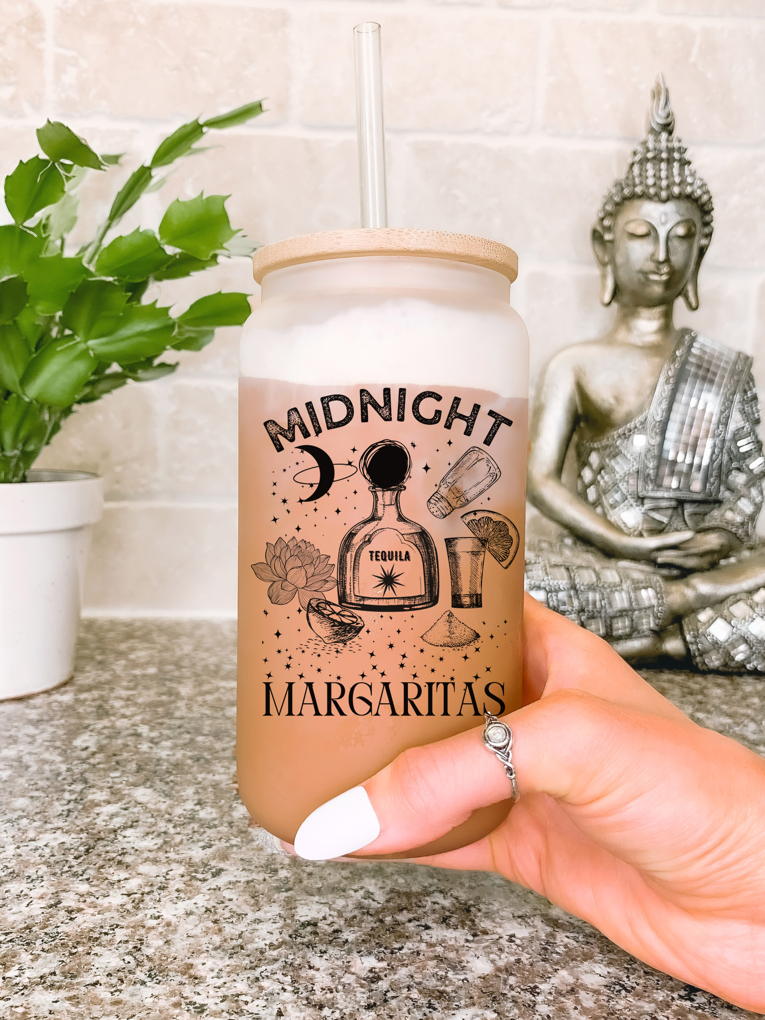 Midnight Margaritas Glass Mug Tumbler, Practical Magic Mug, Local Witches Tumbler, Tequila Mug, Halloween Gift for Her, Spooky Coffee Mug