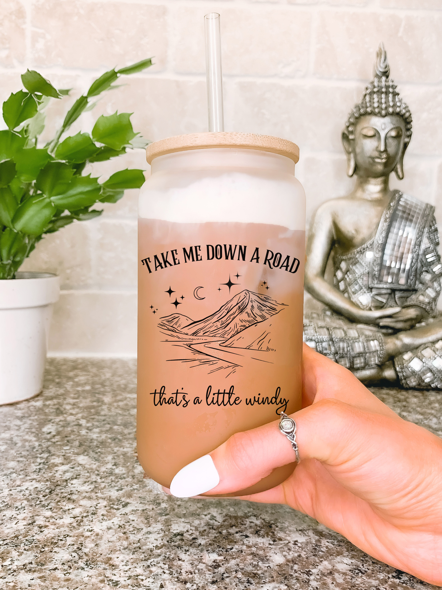 Take Me Down A Road That's A Little Windy Glass Mug Tumbler for Women, Zach Bryan Gift for Her, Country Music Lover Gifts