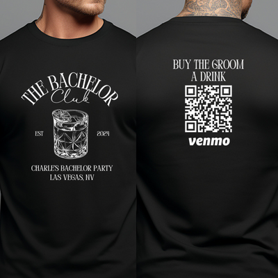 Personalized Bachelor Party Venmo Code Shirts, Groomsmen Shirt, The Bachelor Club Shirt, Whiskey Bachelor Shirt, Buy The Groom Drink Shirts