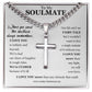 Personalized To My Soulmate Cross Necklace, Anniversary Gift, Boyfriend Gift, Soulmate Gift, Promise Necklace