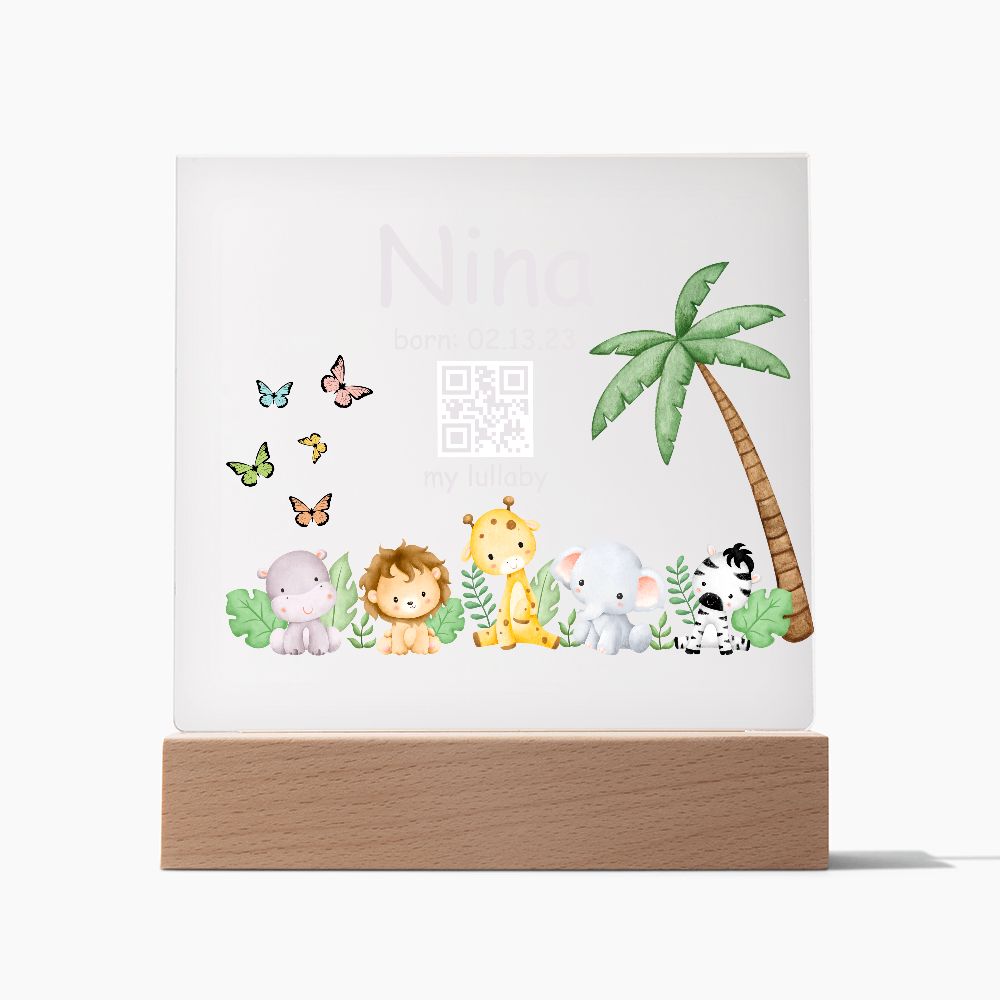 Personalized Lullaby Baby Night Light, Baby Gift Birth, Night Light Baby, Rainbow Night Lamp, Birth Gift