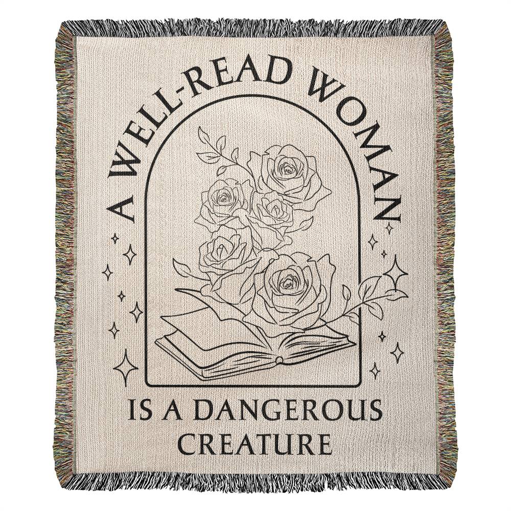 A Well Read Woman Bookish Blanket, Birthday Gift for Teacher, Librarian Blanket, Gift for Readers, Book Lover Gift for Her, Book Blanket