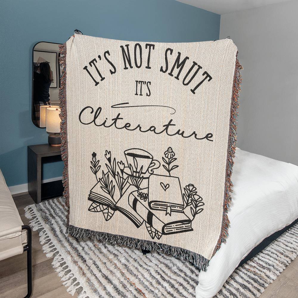 Its Not Smut It's Cliterature Woven Blanket, Stfuattdlagg, Hot Books, Booktok, Spicy Book Lover, Bookish Gift Dark Romance Reader Blanket