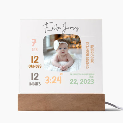 Birth Stats Sign, Newborn baby keepsake, Baby Newborn gift, Sign with Birth detailed, Birth Announcement, Baby girl, Baby boy