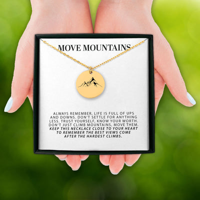 Custom Move Mountains Necklace, Personalized Inspirational Necklace, Graduation Gift, Faith Necklace