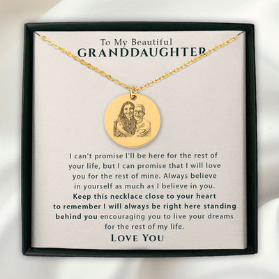 Custom Granddaughter Grandmother Portrait Necklace,  From Grandma Gift, Personalized Gift For Granddaughter, Granddaughter Birthday, Granddaughter Graduation, Custom Portrait from photo Necklace, Portrait Necklace