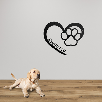 Personalized Puppy Love Name Monogram Metal Sign| Kennel Wall Art| Custom Dog Name Sign,