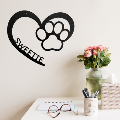 Personalized Puppy Love Name Monogram Metal Sign| Kennel Wall Art| Custom Dog Name Sign,