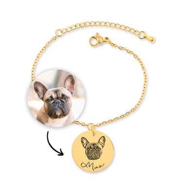 To My Dog Mama Personalized Memorial Pet Portrait Bracelet | Rainbow Bridge Dog Bracelet | Loss of Dog Memorial Gift | Dog Loss Gift | Pet Bracelet