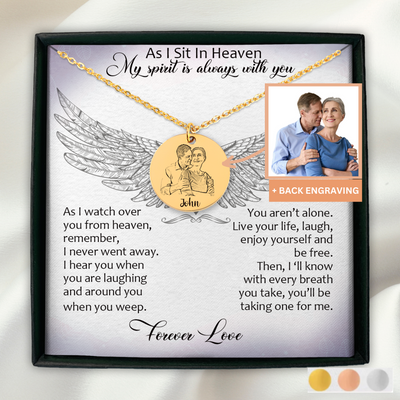 Real Picture Memorial Necklace, Photo Necklace, Personalized Photo Memorial Necklace, Loss of Father, Loss of Mother, Loss of Husband, Angel Gift