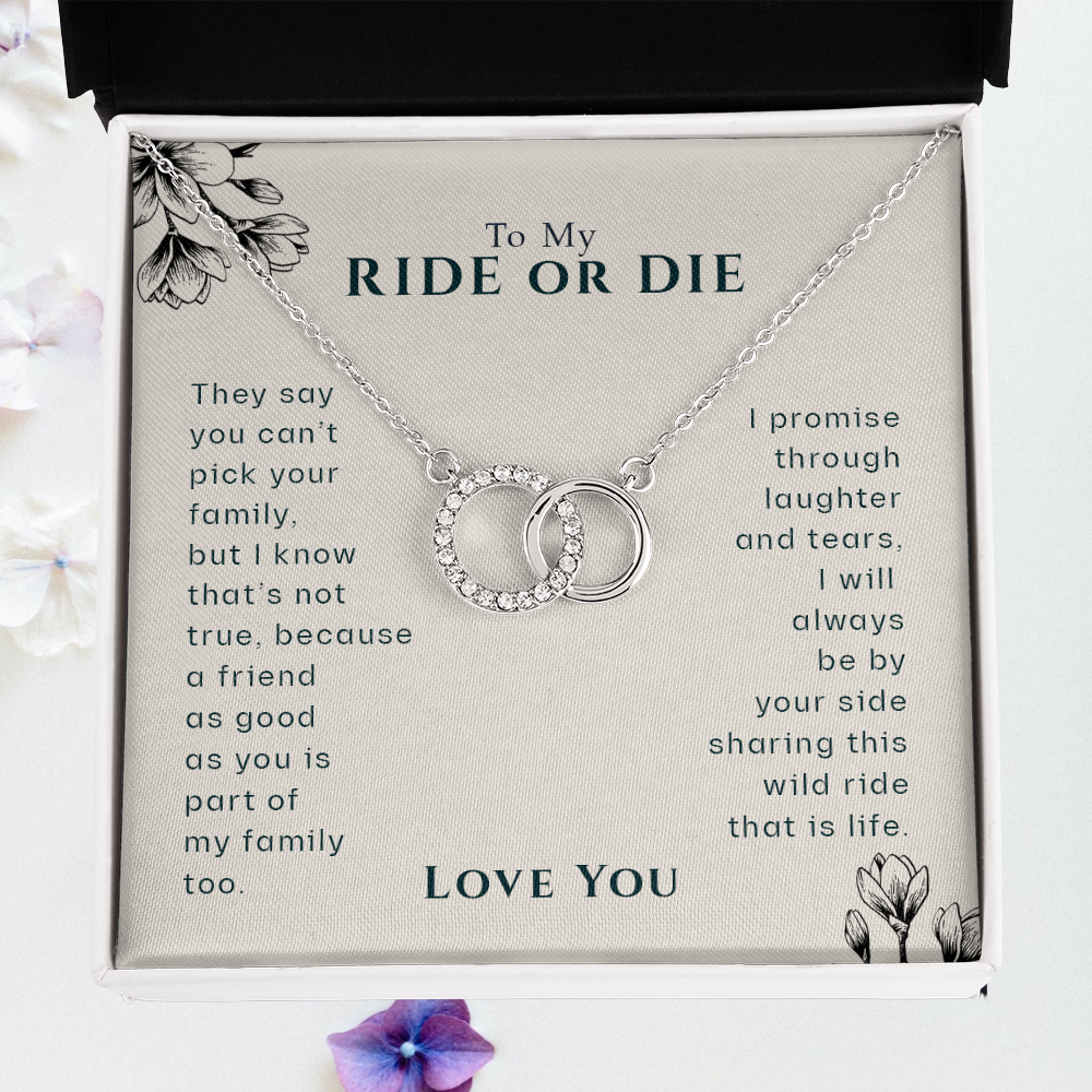 To My Ride Or Die Best Friend Pair Necklace | BFF, Best Friend, Unbiological Sister, Birthday Gifts, Best Friend Gift