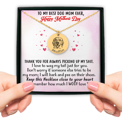 Personalized Dog Mothers Day Message Card Necklace | Dog Mom Gift | Mom Of Dogs | Funny Mothers Day Card from Dog | Happy Mothers Day Dog Mom | From Dog Card