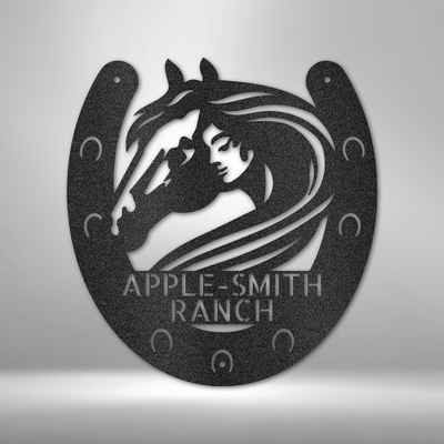 Personalized Horse Owner Monogram Metal Wall Sign| Custom Equestrian Metal Wall Sign| | Horse lover Gift Idea| A Girl and her Horse Metal Wall Sign