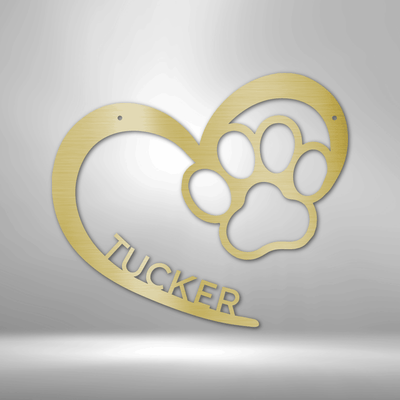 Personalized Puppy Love Name Monogram Metal Sign| Kennel Wall Art| Custom Dog Name Sign,