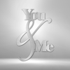 You and Me Quote Metal Wall Sign| Housewarming gift idea| Gift idea for Newly Weds