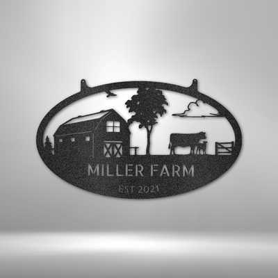 Personalized Farmstead Monogram Metal Wall Sign| Farmhouse Metal Decor| Rustic Home Decor| Homestead  Metal Decor