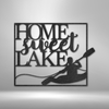 Kayaking Metal Wall Art| Home Sweet Lake Metal Wall Art| Lake Activities Metal Wall Sign