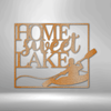 Kayaking Metal Wall Art| Home Sweet Lake Metal Wall Art| Lake Activities Metal Wall Sign