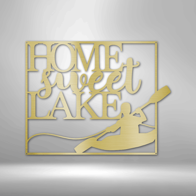 Kayaking Metal Wall Art| Home Sweet Lake Metal Wall Art| Lake Activities Metal Wall Sign