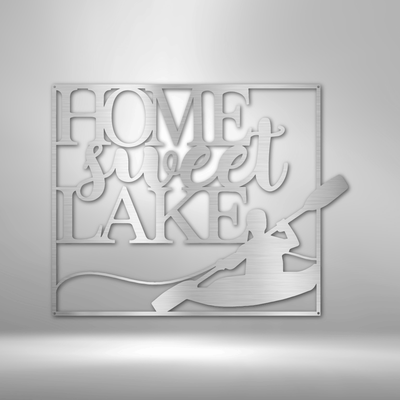 Kayaking Metal Wall Art| Home Sweet Lake Metal Wall Art| Lake Activities Metal Wall Sign