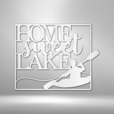 Kayaking Metal Wall Art| Home Sweet Lake Metal Wall Art| Lake Activities Metal Wall Sign