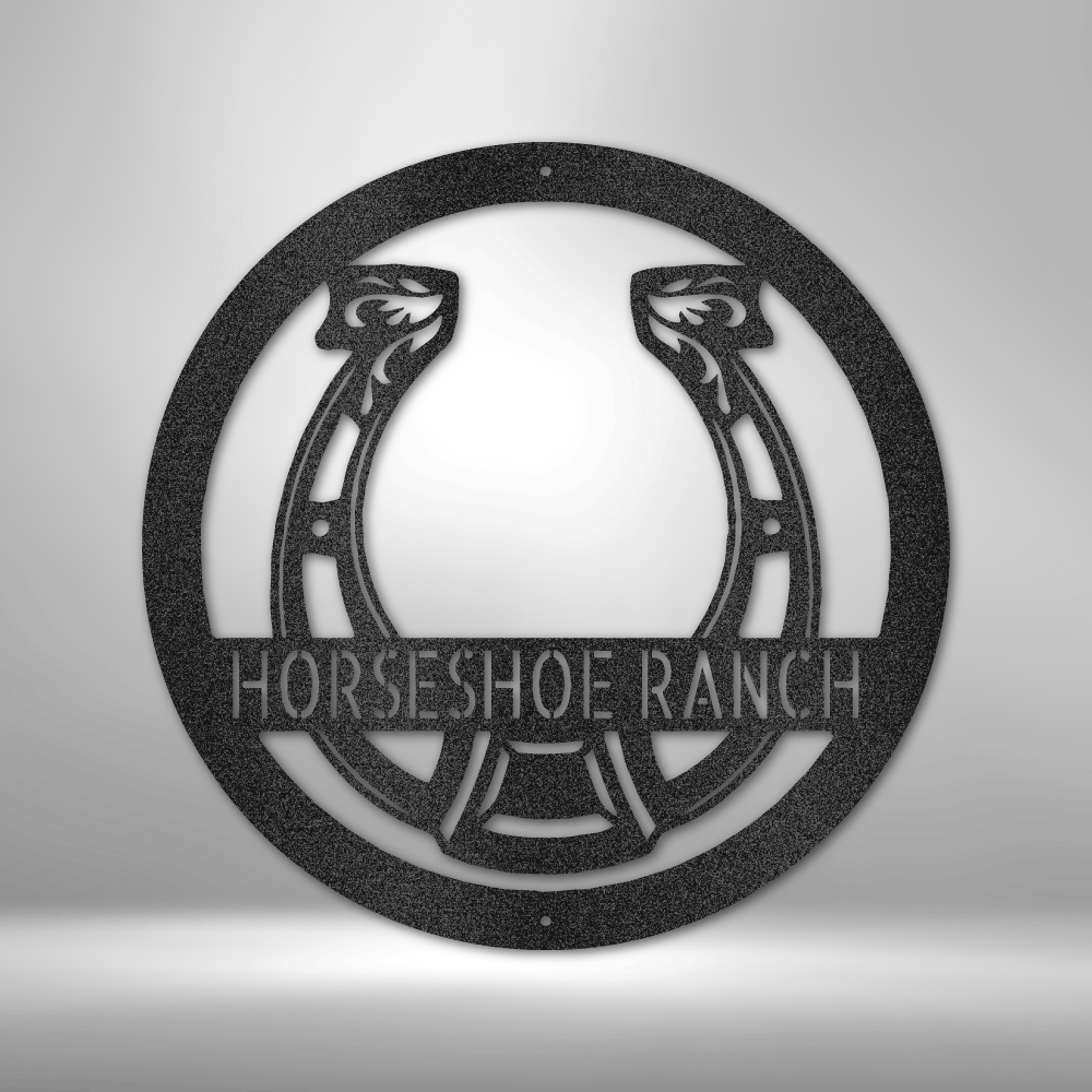 Personalized Horseshoe Monogram Metal Wall Sign, Equestrian Wall Art