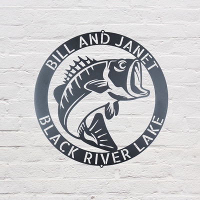 Personalized Bass Monogram Metal Wall Sign| Bass Pro Metal Sign| Metal Decor for your Boat| Fishing Home Decor