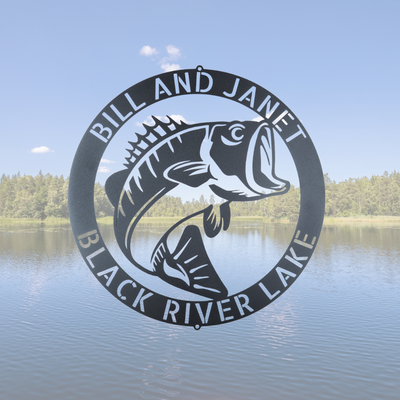 Personalized Bass Monogram Metal Wall Sign| Bass Pro Metal Sign| Metal Decor for your Boat| Fishing Home Decor