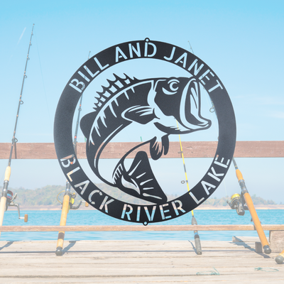 Personalized Bass Monogram Metal Wall Sign| Bass Pro Metal Sign| Metal Decor for your Boat| Fishing Home Decor