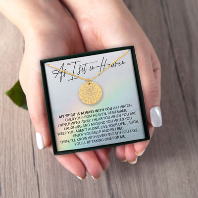 As I Sit In Heaven My Spirit Is Always With You Personalized Memorial Star Map Necklace | Jewelry Bereavement Gift | Loss Of A Loved One Memorial Gift