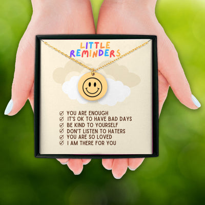 Personalized Smiley Face Necklace, Encouragement Gift, Cute Gift For Niece, Best Friend, Teenage Daughter, Positive Vibes Gift