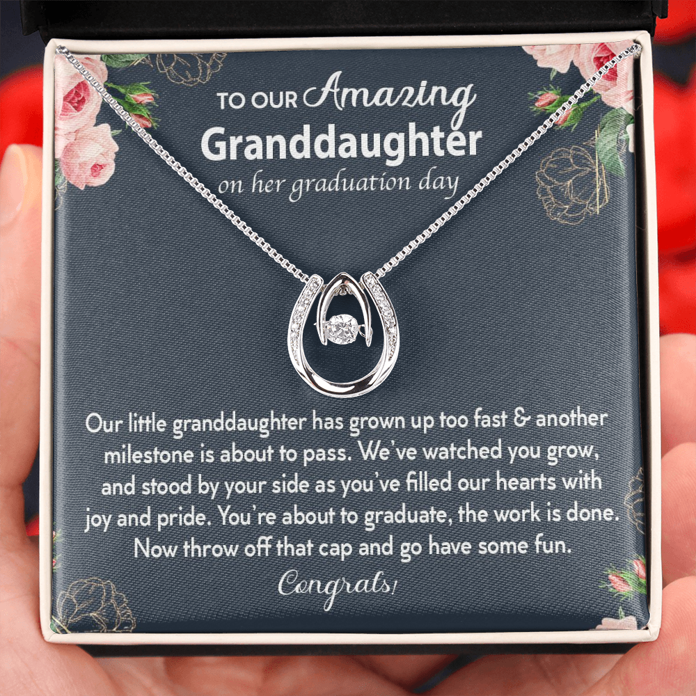 To Our Amazing Granddaughter Congrats On Her Graduation Luxe Necklace | Graduation Gift | Gift from Grandma & Grandpa | Granddaughter Graduation