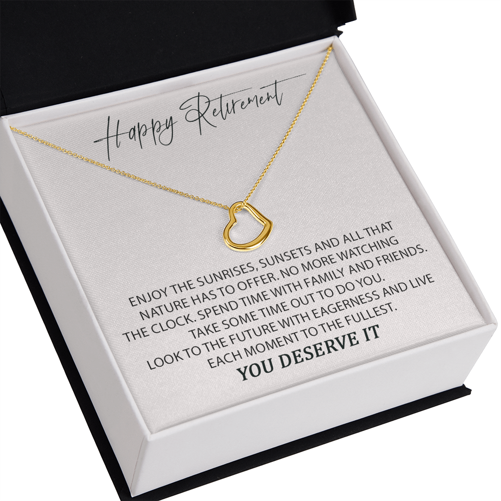 Happy Retirement New Heart Necklace | Retirement Necklace for Women |  Colleagues | Leave Job | Jewelry from Coworkers