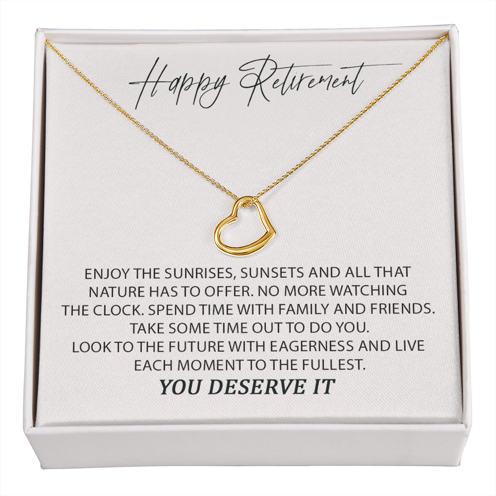 Happy Retirement New Heart Necklace | Retirement Necklace for Women |  Colleagues | Leave Job | Jewelry from Coworkers