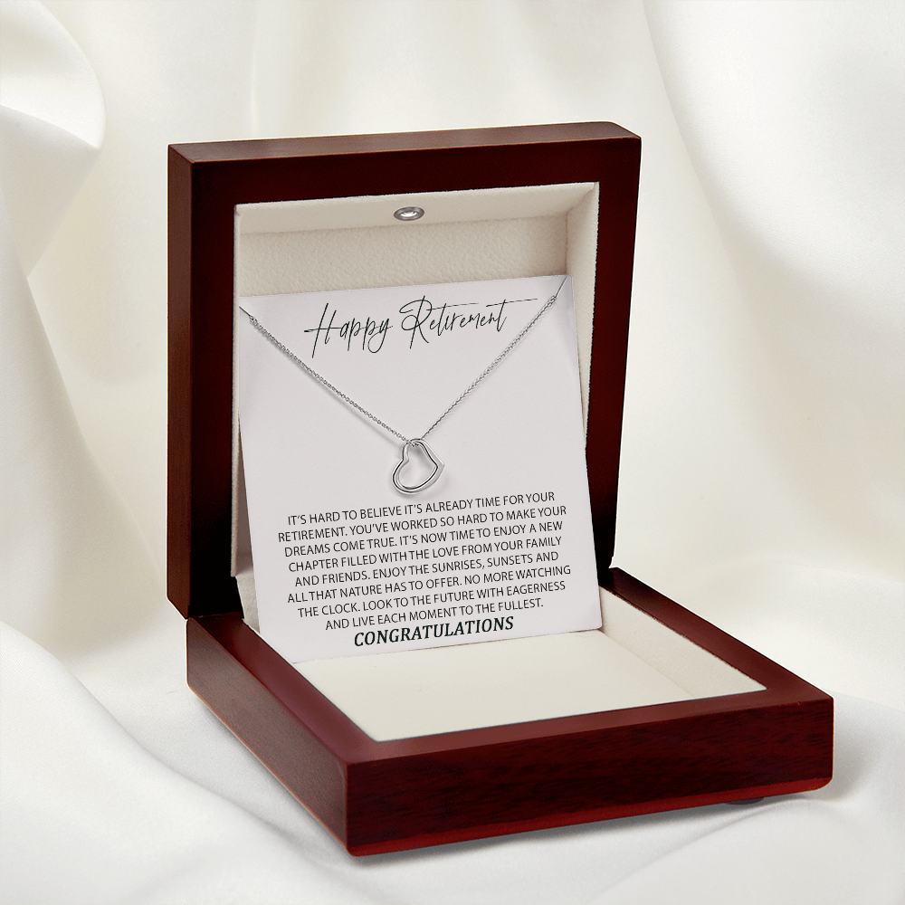Congratulations On Your Retirement New Heart Necklace | Retirement Necklace for Women |  Colleagues | Leave Job | Jewelry from Coworkers