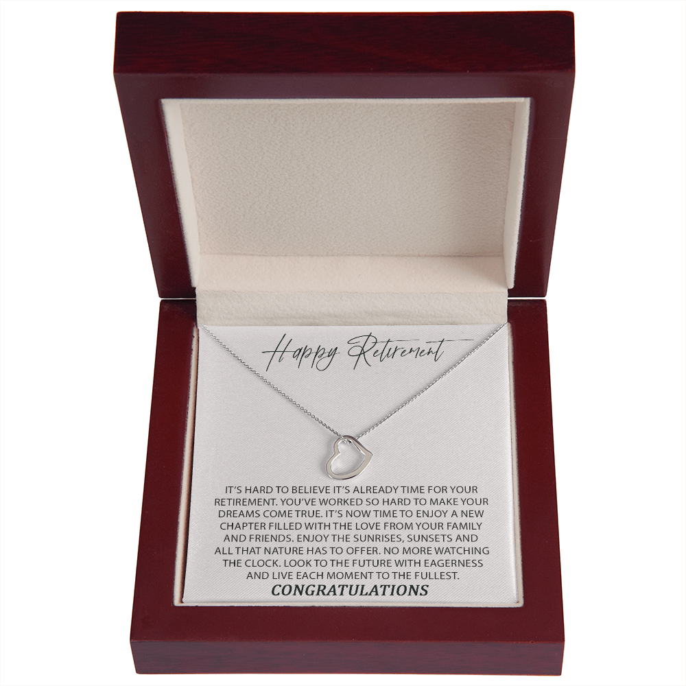 Congratulations On Your Retirement New Heart Necklace | Retirement Necklace for Women |  Colleagues | Leave Job | Jewelry from Coworkers
