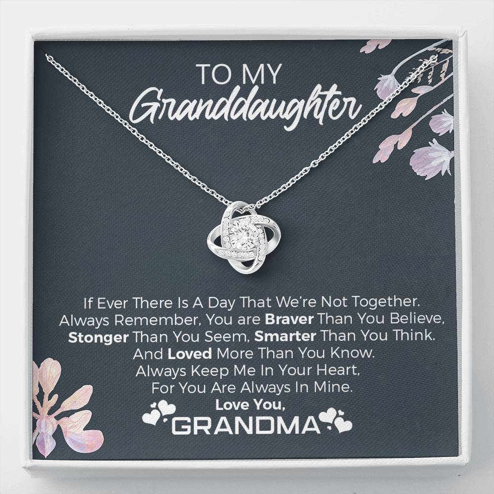 To My Granddaughter "Always Remember" Love Knot Necklace