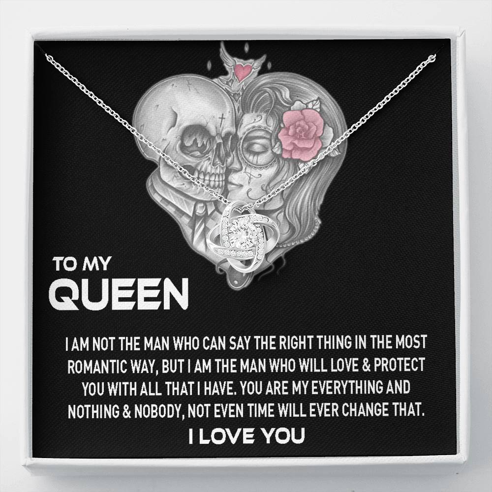 To My Queen, You Are My Everything Love Knot Necklace