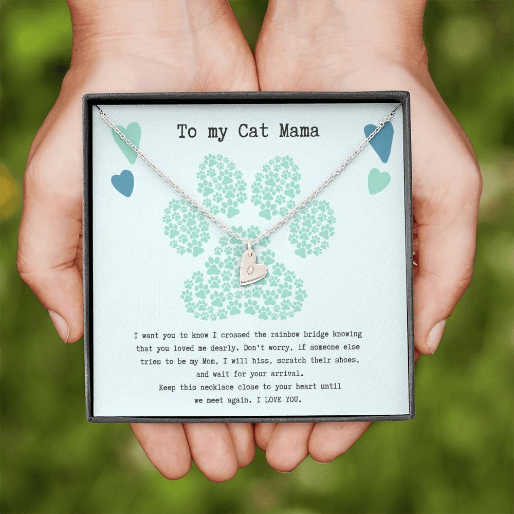 To My Cat Mama, Until We Meet Again Necklace | Loss of Cat memorial necklace | Cat loss gift | Male Cat Pet Loss