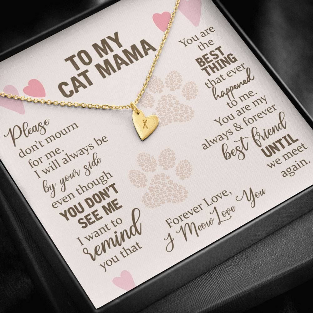 To My Cat Mama Personalized Don't Mourn For Me Necklace | Loss of Cat memorial Necklace | Cat loss gifts | Rainbow Bridge Cat | Pet Sympathy Gift
