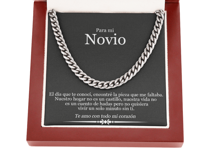 Para Mi Novio Te Amo Con Todo Mi Corazon Cuban Link Chain Necklace | Regalo Para Novio | Regalo de Navidad