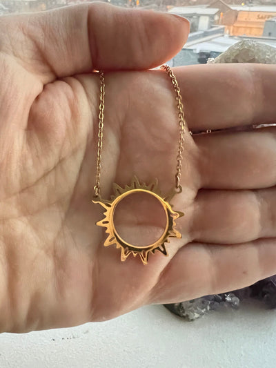 Unbreakable Motivation Sun Necklace, Sun Jewelry for Women, Care Package, Minimalist Sun Pendant, Encouragement Gift for Her